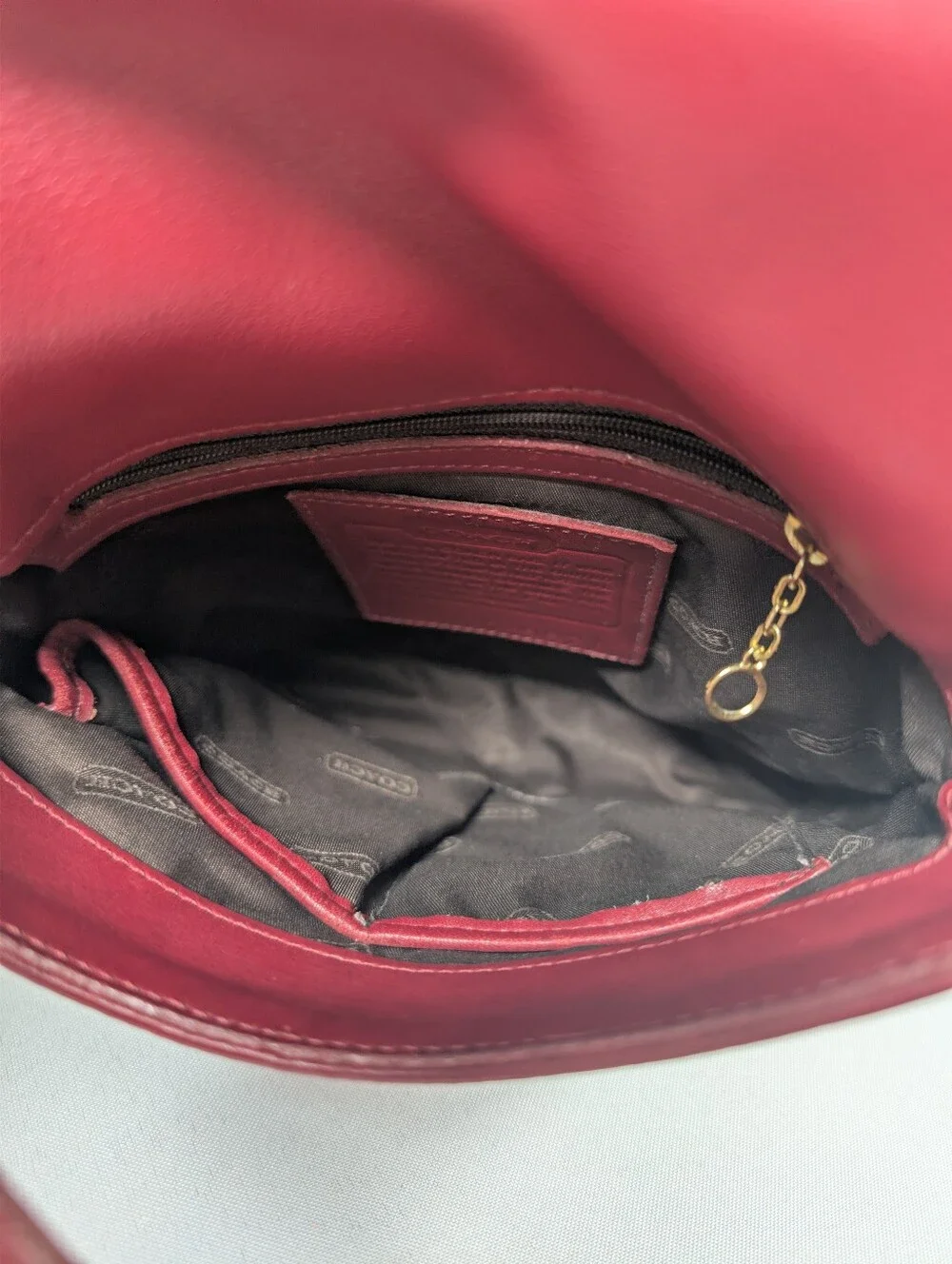 Coach Legacy 9821 Vintage Red Flap Smooth Leather Small Crossbody Bag Womens